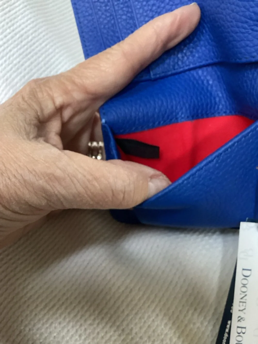 Dooney & Bourke Royal Blue Pebbled Leather Zip Card Holder NWT - Picture 10 of 12